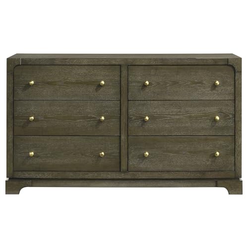 Dark 6 Drawer Dresser Cabinet
