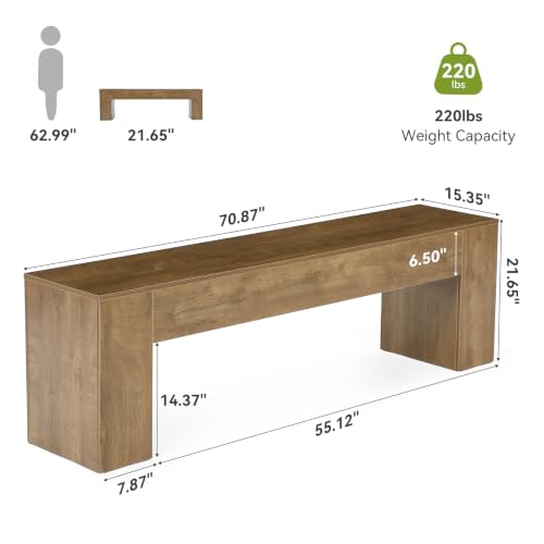70.8" TV Stand, Wooden Entertainment Center, view 3