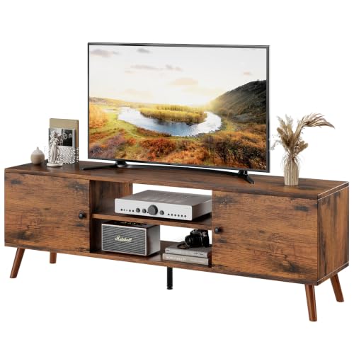 TV Stand for 55 60 inch TV, Modern Mid Century Entertainment Center with Storage, view 2
