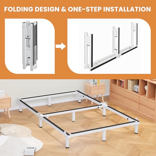 Metal Bed Frame Queen 8 Inches for Box Spring, 9-Legs Support Basics, view 5
