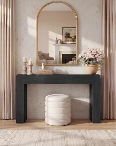 VASAGLE Entryway Table, Thick Tabletop Console Table, Farmhouse | Long Console Table, for Hallway, Behind the Couch, Charcoal Gray, ULNT147BA01S