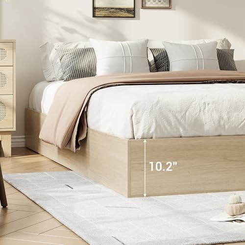 King Bed Frame with 2 Storage Drawers,Wooden Floor Bed Frame, view 8