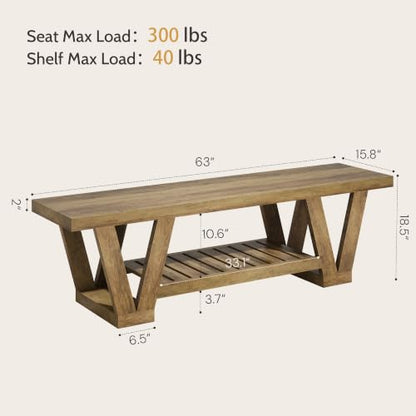 63" TV Stand for TVs up to 65 Inch, Farmhouse Entertainment Center with Storage, view 3