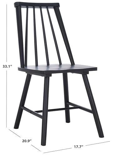 SAFAVIEH Home Collection - Analin Black Dining Chair, Set of 2, Mid-Century Solid Wood Spindle Back Chairs (DCH3302D-SET2)