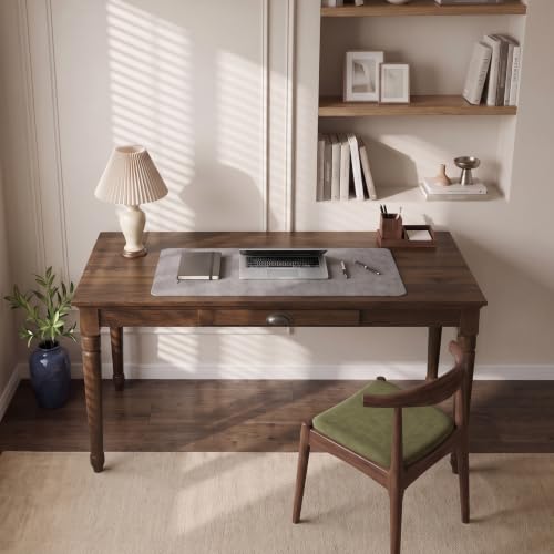 Mid Century Solid Wood Writing Desk with Storage Drawers, view 7