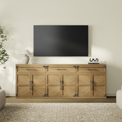 Buffet Cabinet with Drawer - Modern Sideboard Cabinet with Storage, Wide Credenza Storage Cabinet with Handle and Door, Sideboard Buffet Cabinets (1, Oak Brown)