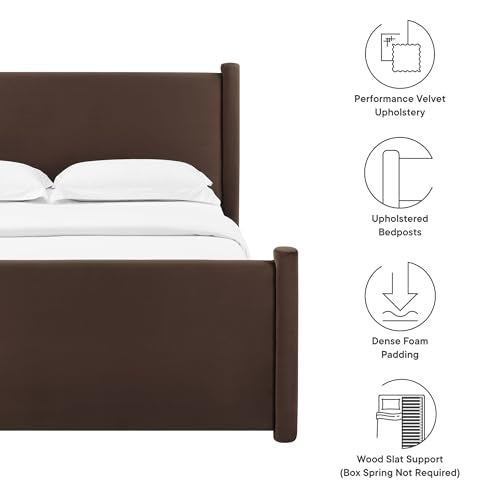 Rael Queen Platform Bed Frame with Upholstered Headboard and Footboard, view 4