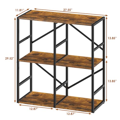 3-Tier Vinyl Record Storage Stand, Holds 300+ Records, Wooden Desktop, view 3