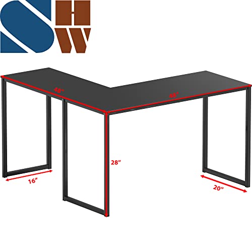 Mission 48 x 48 L-Shape Home Office Computer Desk, Black, view 4