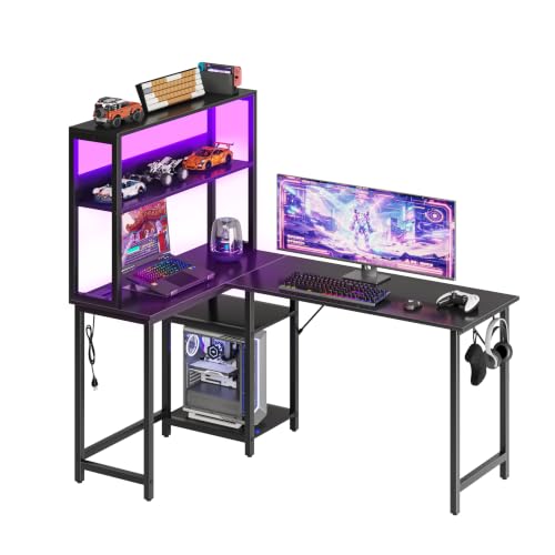 53" L Shaped Gaming Desk Reversible Corner Desk for Home Office, view 2