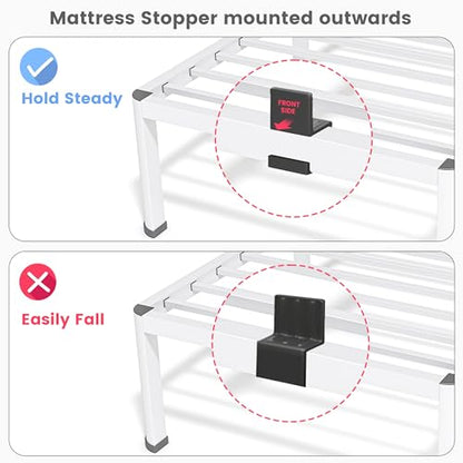 18 Inch Full Size Metal Platform Bed Frame with Round Corners Leg, view 8