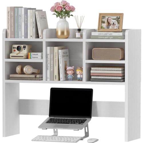 37 Inch White Desk Hutch Dorm Top Only 8 shelves Organizer For College, view 2