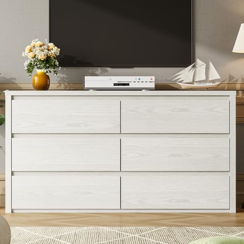 6 Drawer Dresser for Bedroom, Wood Chest of Drawers Handle Free, view 4