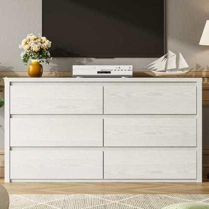 6 Drawer Dresser for Bedroom, Wood Chest of Drawers Handle Free, view 4