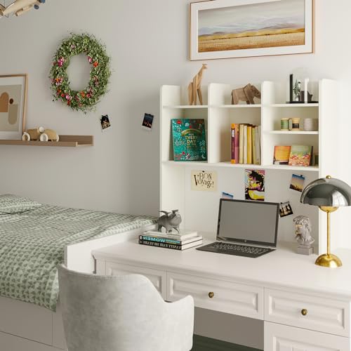 Desk Hutch Dorm, Desktop Bookshelf with 7 Shelves, view 5