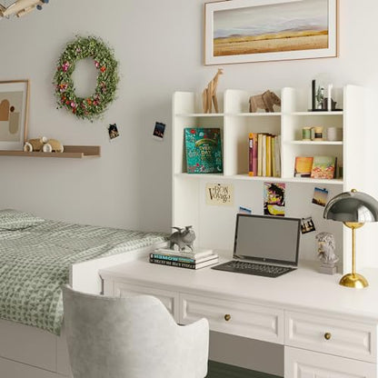Desk Hutch Dorm, Desktop Bookshelf with 7 Shelves, view 5