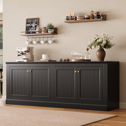 72" Modern Sideboard Buffet Cabinet with Vertical Grooved Doors, view 6