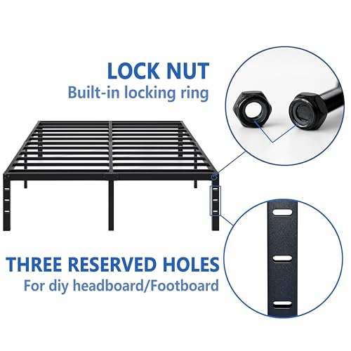 Metal Bed Frame,King Size Bed Frame with Storage Space,18 Inch, view 7
