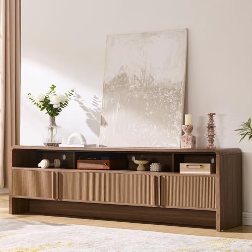 70" Fluted TV Stand with 2 Storage Cabinets for TVs Up to 80", view 2