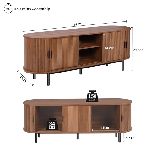 63" Fluted TV Stand for 65/70 Inch, view 3