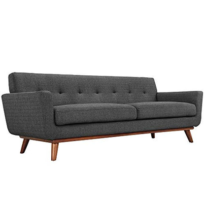 Engage Upholstered Fabric Button Tufted Sofa Furniture Set | Comfortable Lounging Experience | Cherry Legs | Armchair, Loveseat, and Sofa | Stylish & Sturdy | Perfect Addition to Your Home