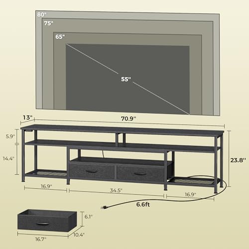 TV Stand for 75 80 Inch TV, view 3