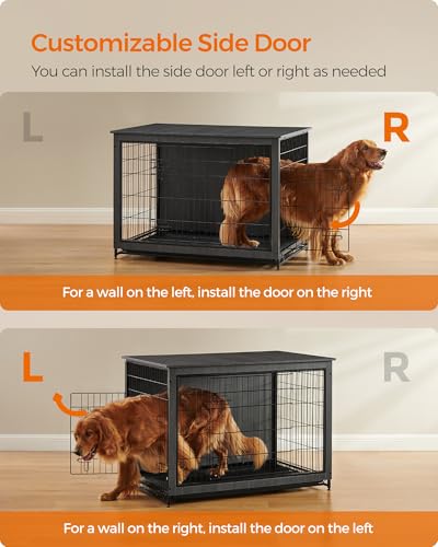 44.1" Dog Crate Furniture, Indoor Dog Kennel Side End Table, view 5
