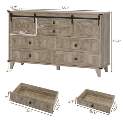 Farmhouse 6 Drawer Dresser for Bedroom, view 3