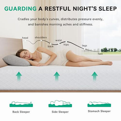 6 Inch Twin Mattress, Twin Size Mattress in a Box with Memory Foam, Medium, view 3
