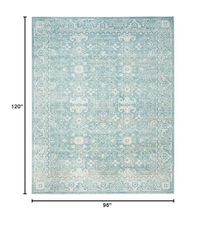 SAFAVIEH Area Rug 8x10 - Evoke Collection - Large - Light Blue & Ivory, Shabby Chic Distressed Design, Non-Shedding & Easy Cleaning, Ideal for Living Room, Bedroom, Office, Dining Space (EVK270D)