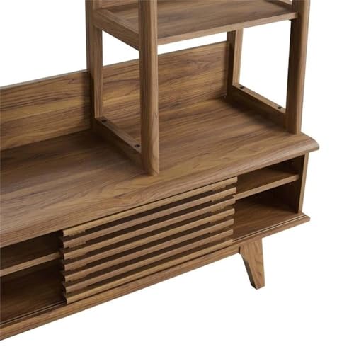 Render Mid-Century Modern TV Stand Entertainment Center, 70", Walnut