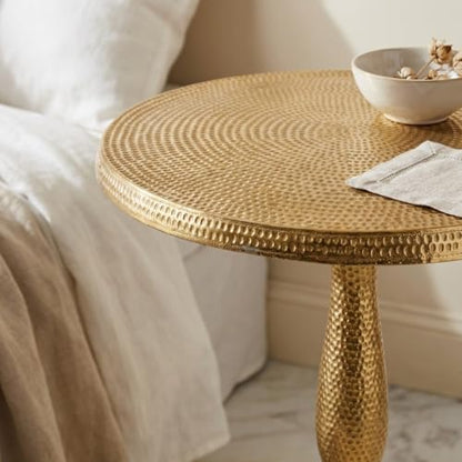 Gold Metal End Table for Living Room | 15 Inch Width x 22 Inch Height | Modern Side Table with Premium Finish | Sofa Side Table for Home Decor