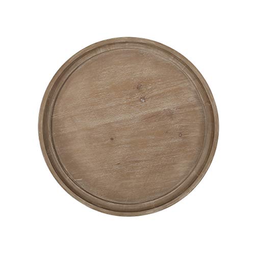 Natural French country accent table with round top, view 6