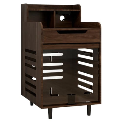 YUSING Dog Crate Furniture with Charging Station, Flip-Up Acrylic Door, view 8