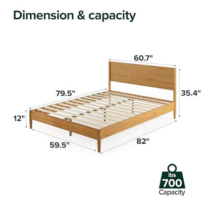 Zinus Allen Mid Century Wood Platform Bed Frame, Queen, view 3