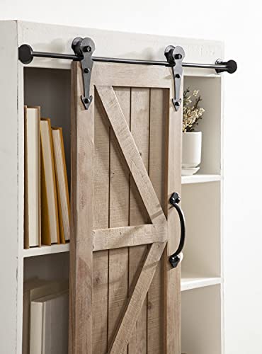 Cates Rustic Wall Cabinet; 22 x 28; White and Rustic Brown; Farmhouse Wall-Mounted Storage Cabinet
