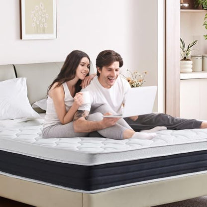 King Size Mattress 12 inch Mixed Mattress 80"*76"*12" Boxed Gel Memory Foam Mattress Individually Pocketed Springs Pressure Relief and Motion Isolation Mattress for Better Sleep King Mattress