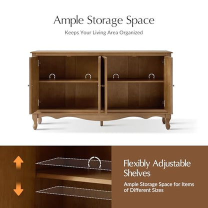 58“ Farmhouse Sideboard Buffet Cabinet (Acorn), view 4