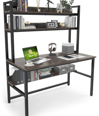 Desk with Hutch, Computer Desk with Shelves, 47 Inch, view 2