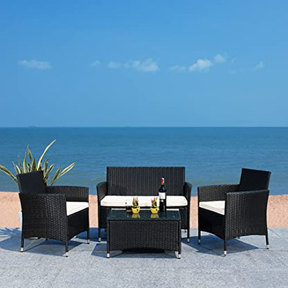 Bandele Black and Beige Outdoor Sofa Set, view 7
