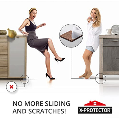Non Slip Furniture Pads - 16 Premium Furniture Grippers 2"! Self-Adhesive Rubber Feet Furniture Feet - Ideal Non Skid Furniture Pad Floor Protectors - Keep Furniture in Place!