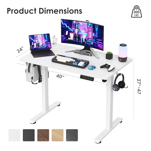 Electric Standing Desk Adjustable Height Sit Stand Home Office Desk with Splice, view 3