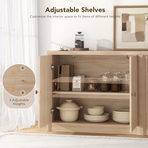 63" Sideboard Buffet Cabinets Set of 2 with Storage, view 5