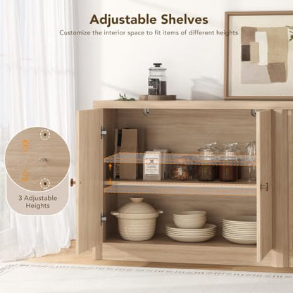 63" Sideboard Buffet Cabinets Set of 2 with Storage, view 5