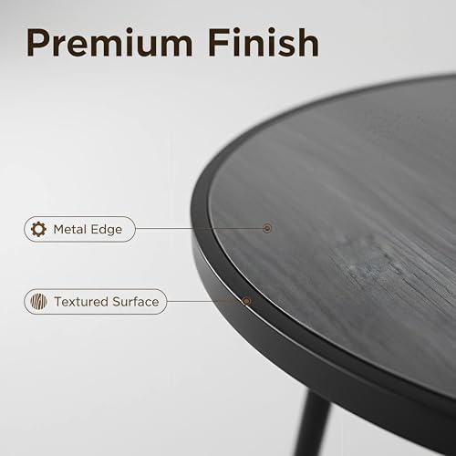 Round Coffee Table, Industrial Circular Center Coffee Table for Living Room, Rustic Wood Desktop Storage Shelf with Metal X-Shape Table Leg, Modern Home Furniture (30.71 * 15.75")
