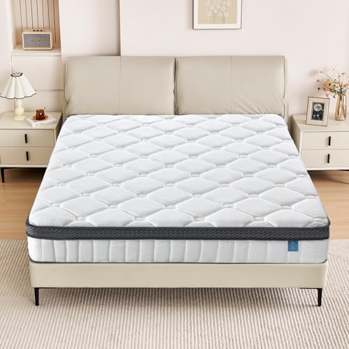 Queen Size Mattress 12 inch Mixed Mattress 80"*60"*12" Boxed Gel Memory Foam Mattress Individually Pocketed Springs Pressure Relief and Motion Isolation Mattress for Better Sleep Queen Mattress