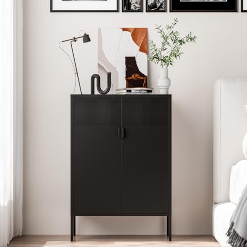 2 Mesh Door Metal Storage Cabinet with Adjustable Shelves, view 2