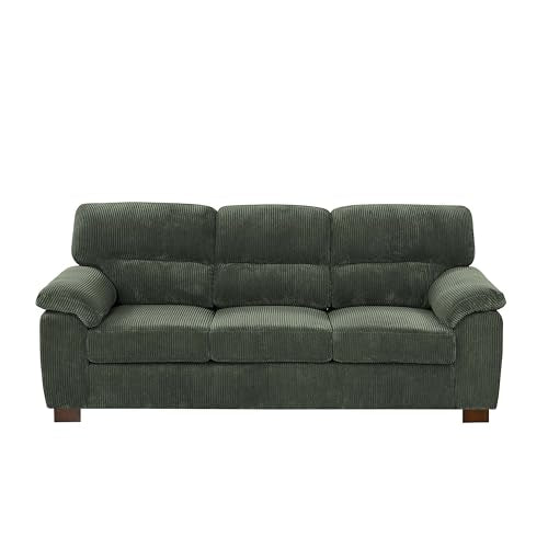 81" Tufted Leather Chaise Lounge, Modern Sofa with Curved Arms, view 3