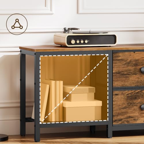 TV Stand for TVs up to 55", Entertainment Center with 2 Fabric Drawer, view 8