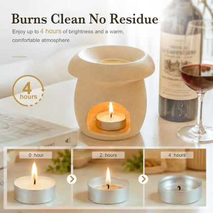 Tea Lights Candles 80 Pack, 4 Hour Palm Wax Tealights, view 3